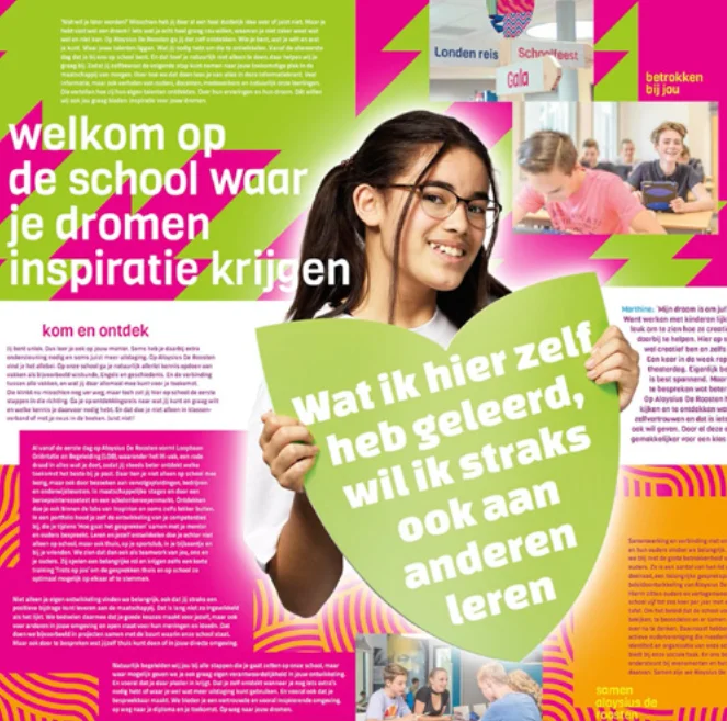 Visuele identiteit en branding voor Aloysius De Roosten mavo