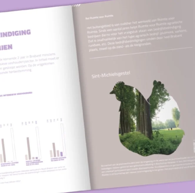 Visuele identiteit, branding en uitwerking naar diverse middelen waaronder voor provinciale ontwikkelingsmaatschappij Ruimte voor Ruimte