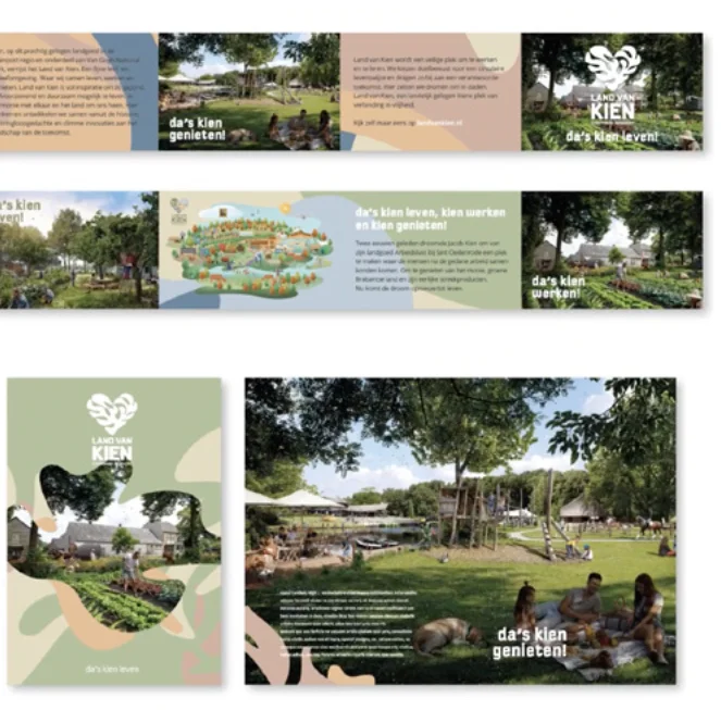 Visuele identiteit, positionering en uitwerking naar diverse middelen waaronder een website voor Land van Kien